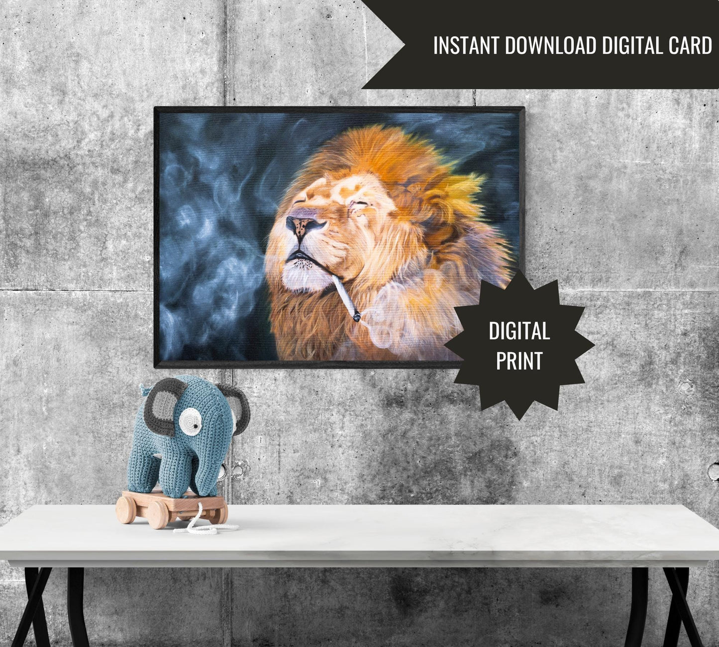 SMOKING LION DIGITAL PRINT